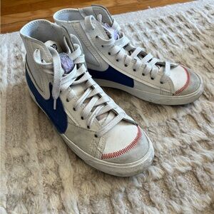 Nike blazer White and Blue High-Top Sneakers
